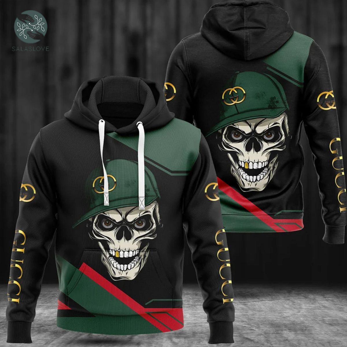 Gucci skull unisex hoodie luxury brand clothing