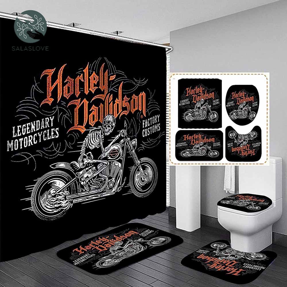 Harley Davidson Biker Skeleton Bathroom Set
