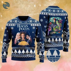 Hocus Pocus Sister Wizard Wool Ugly Knitted Christmas Sweatshirt