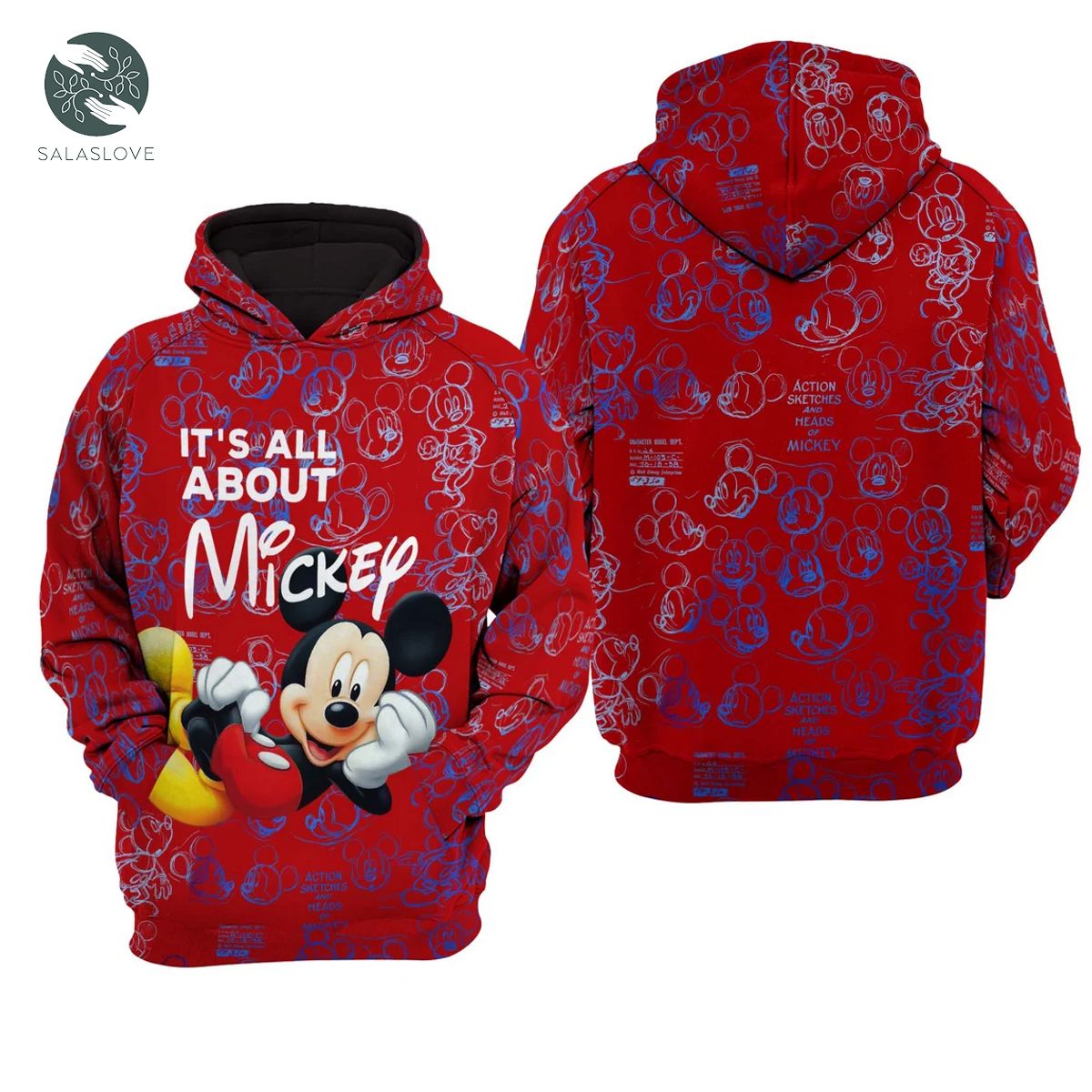 It's All About Mickey Disney Hoodie Stylist Unisex Cartoon Graphic Outfits