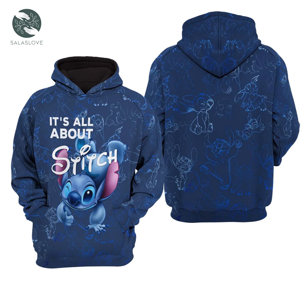 It's All About Stitch Disney Sweatshirt Hoodie Cartoon Christmas Outfit