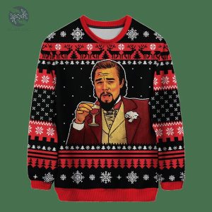 Laughing Leo Christmas Wool Ugly Knitted Christmas Sweatshirt