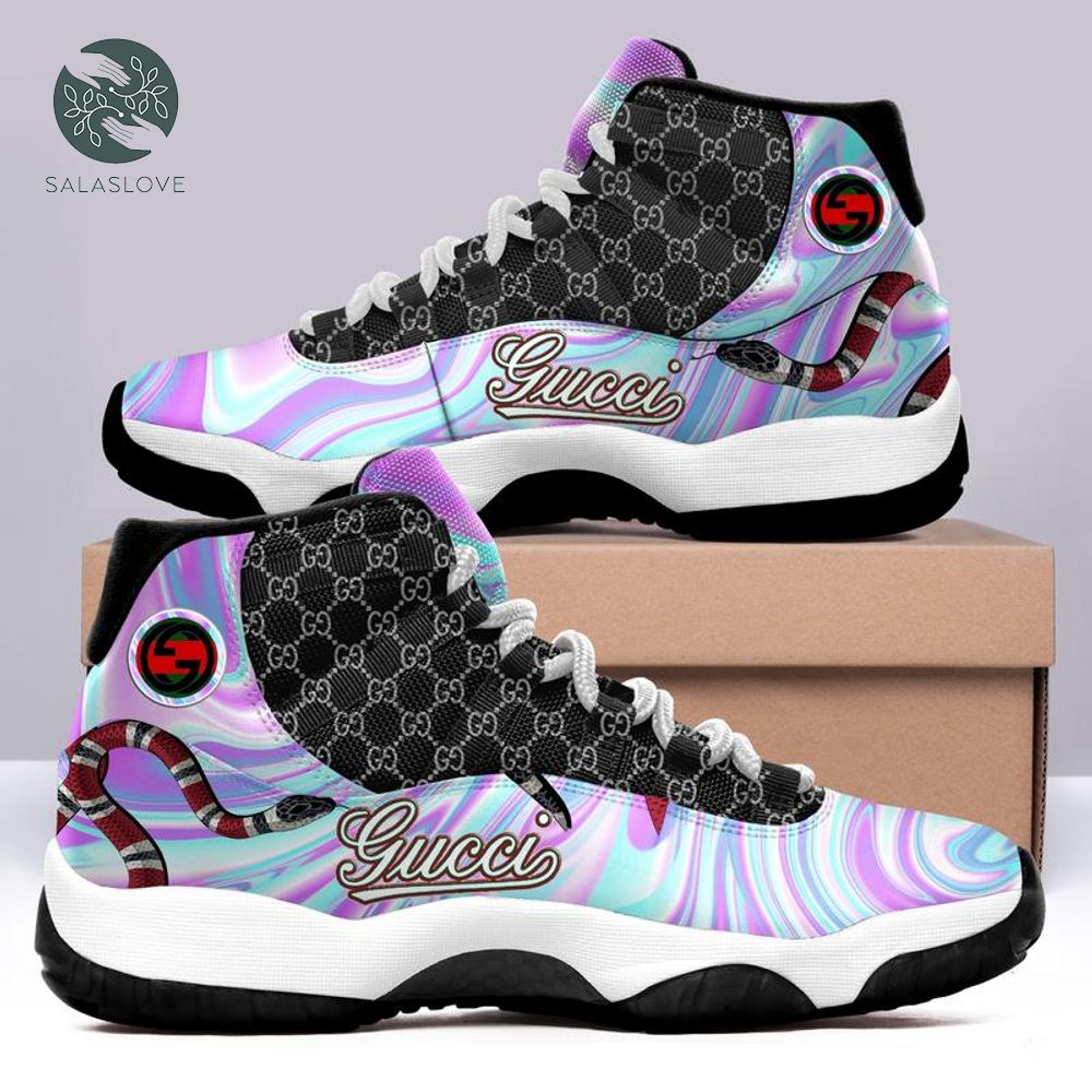 Limited Gucci Purple Air Jordan 11 Shoes


