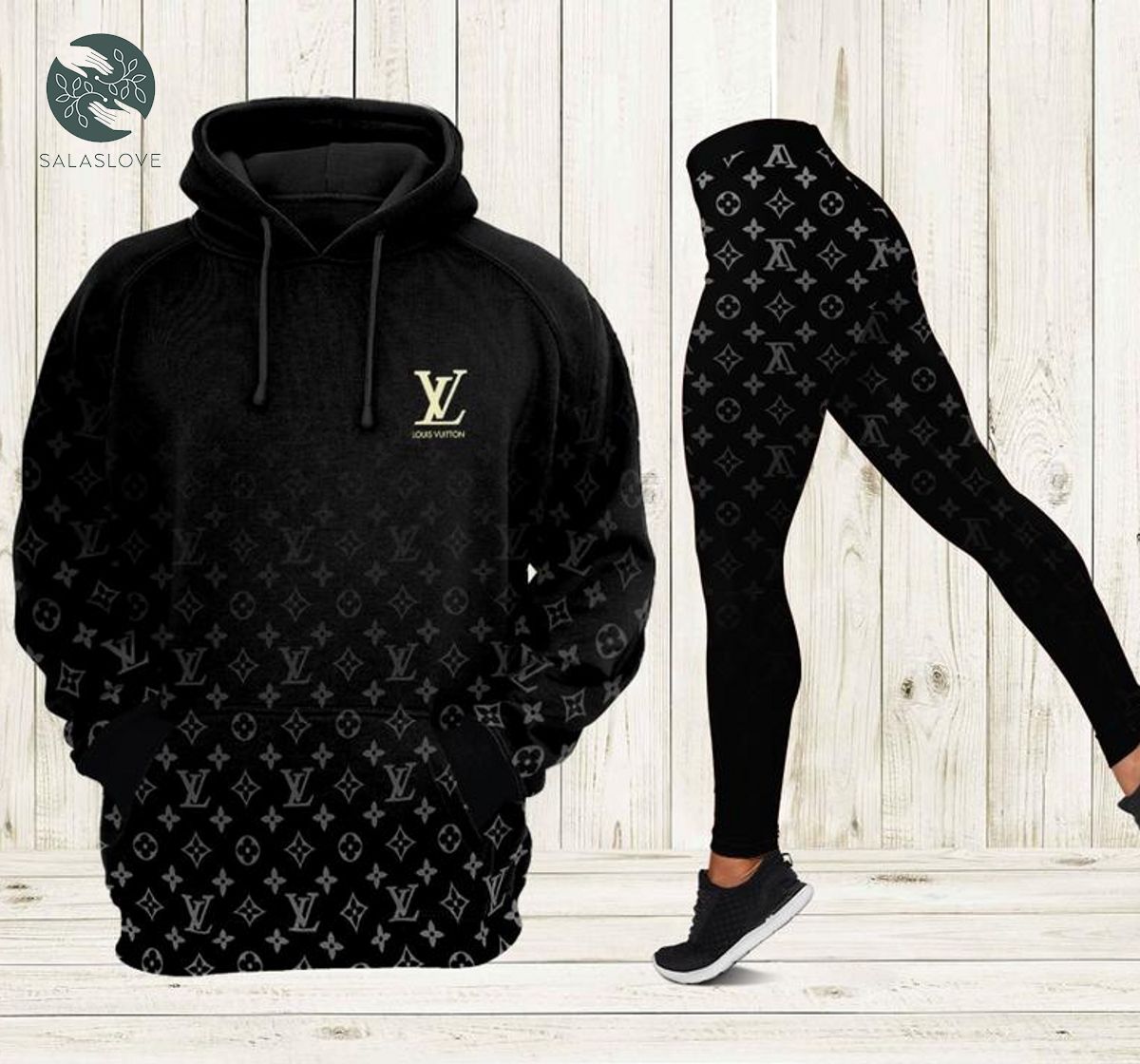 Louis vuitton black hoodie leggings luxury brand clothes