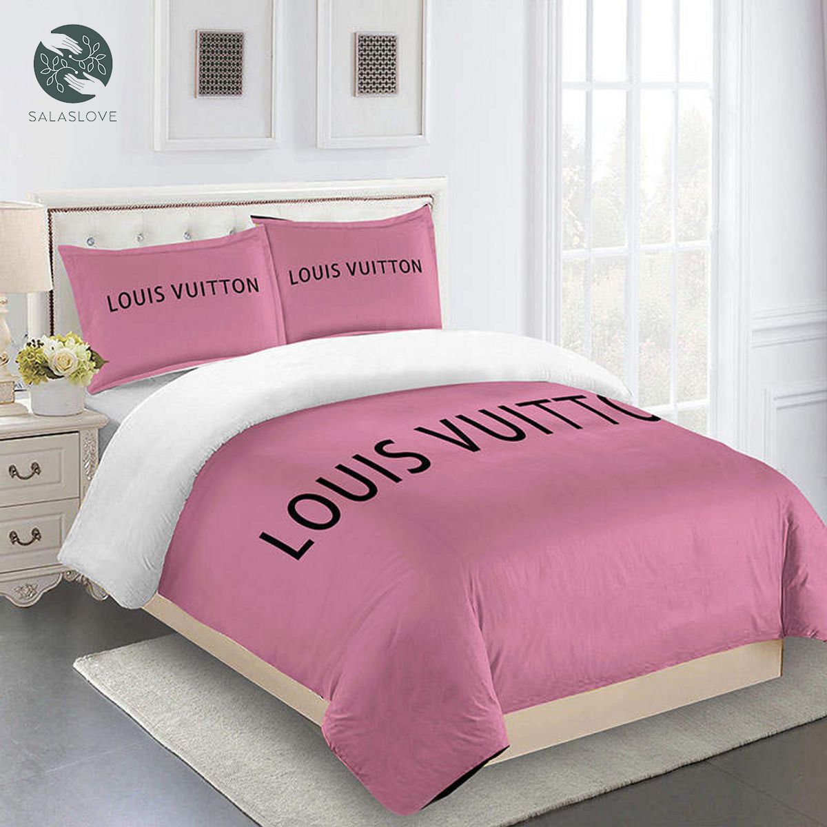 Louis Vuitton Dark Pink Luxury Bedding Set