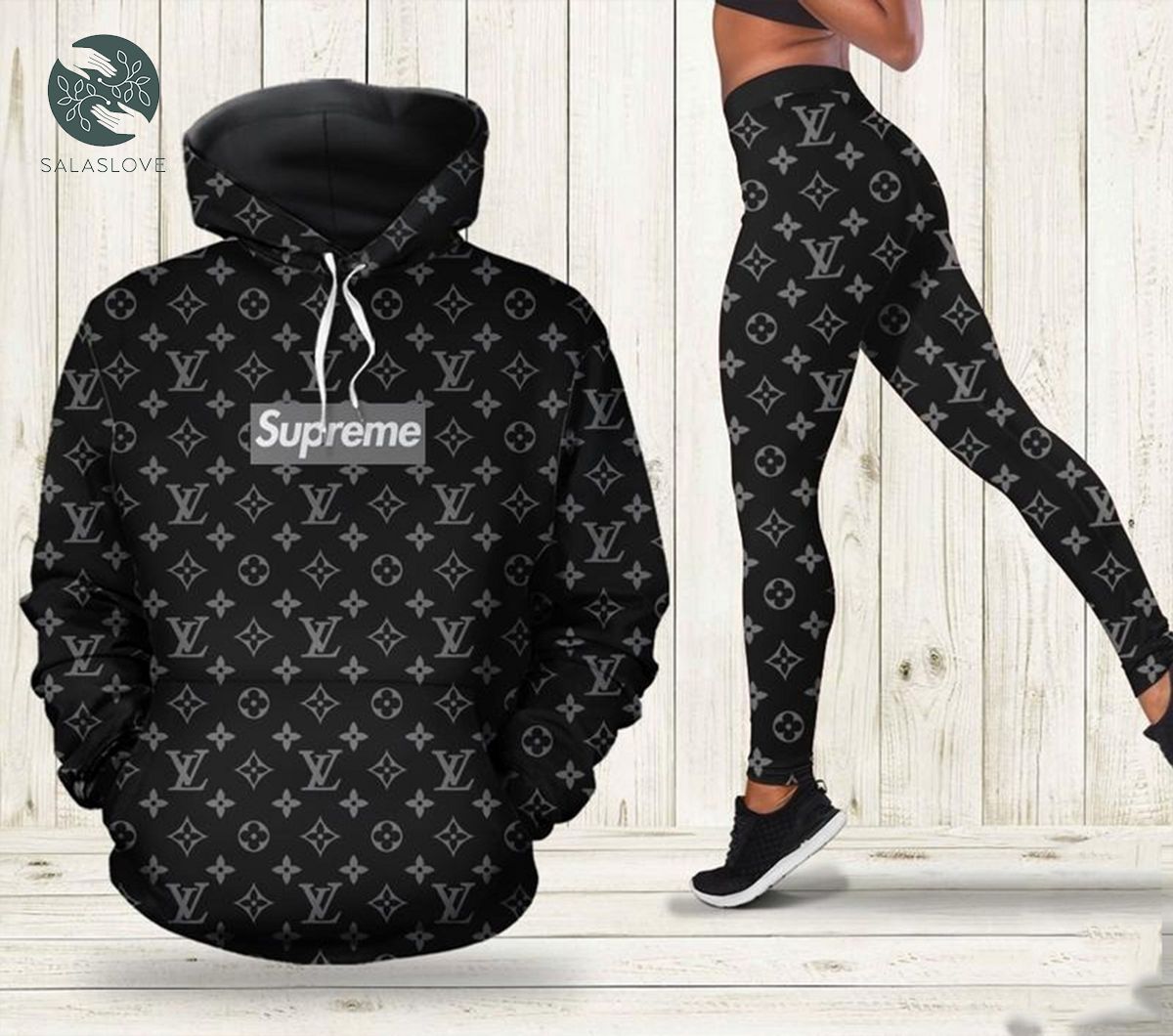 Louis vuitton luxury brand 3d hoodie and leggings set lv gifts