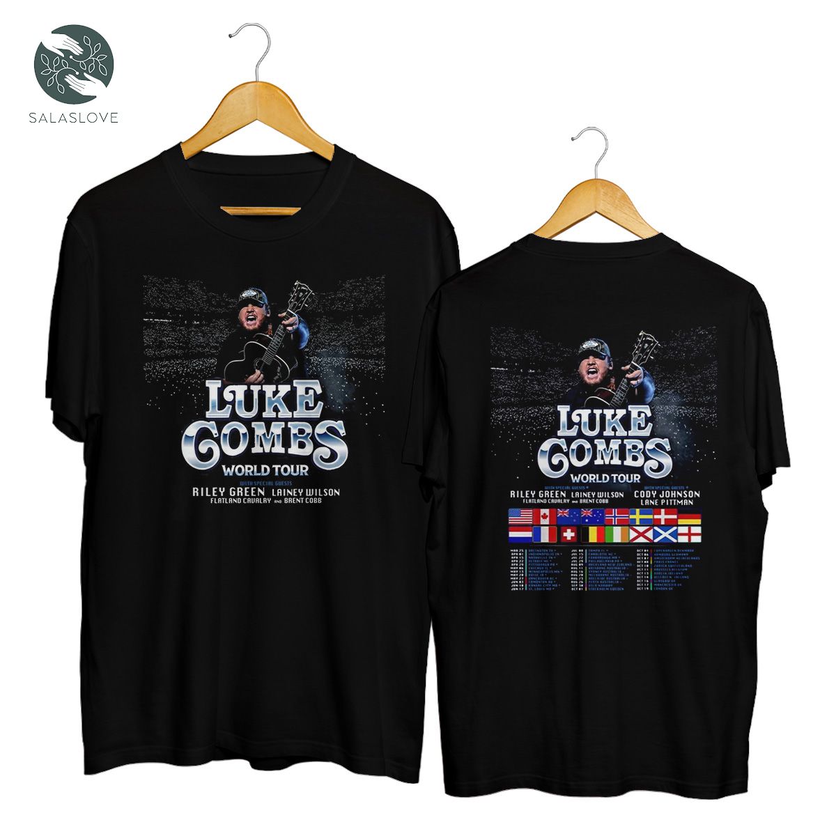Luke Combs Country Music World Tour 2 Sides T-Shirt