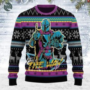 Mandalorian Baby Yoda Knitted Sweater Ugly Christmas Shirt