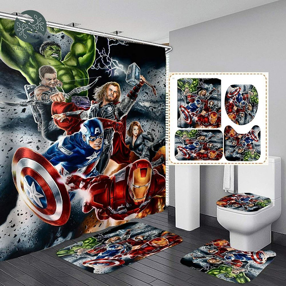 Marvel Avengers 4Pcs Bathroom Rugs Set


