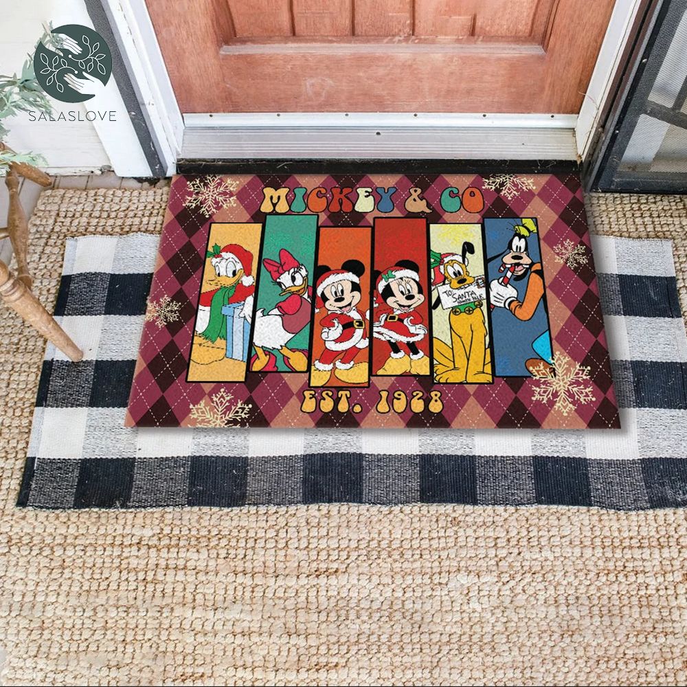 Mickey And Go Disney Christmas Doormat
