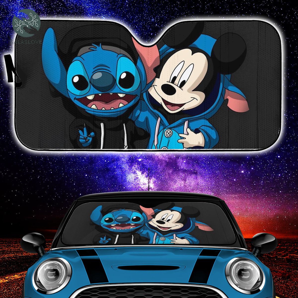 Mickey And Stitch Friends Car Auto Sun Shades