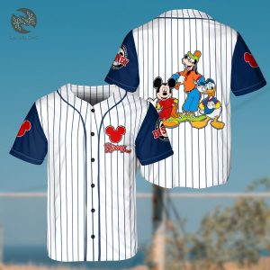 Mickey Donald Duck Goofy Disney Mlb Baseball Jersey Shirt