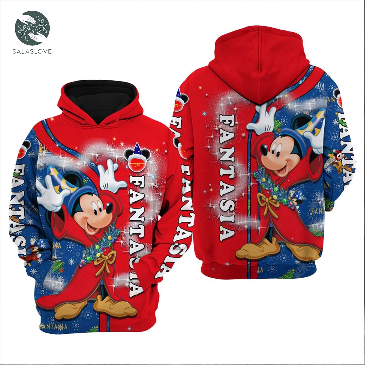 Mickey Fantasia Christmas Disney Cartoon 3D Hoodie