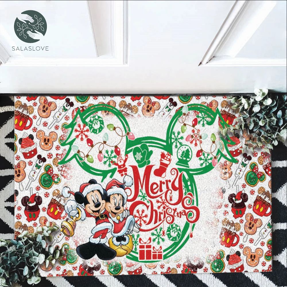 Mickey Merry Christmas Disney Christmas Doormat

