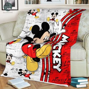 Mickey Mouse Comic Patterns White Red Blanket