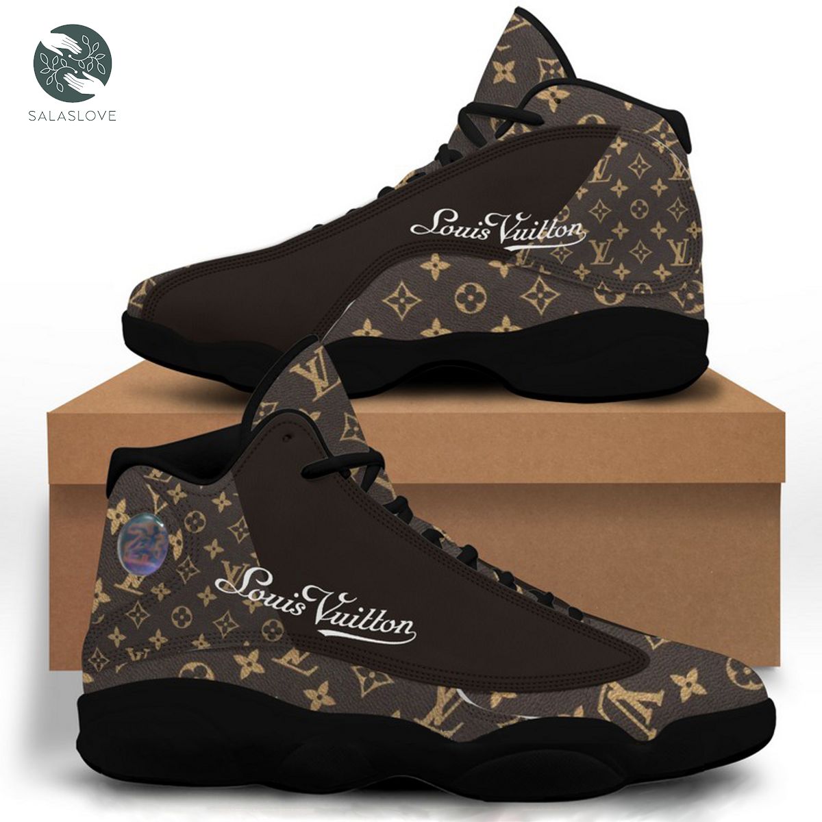 New Louis Vuitton Brown Air Jordan 13 Sneakers Shoes
