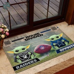 Oakland Raiders Dallas Cowboys Baby Yoda  Doormat