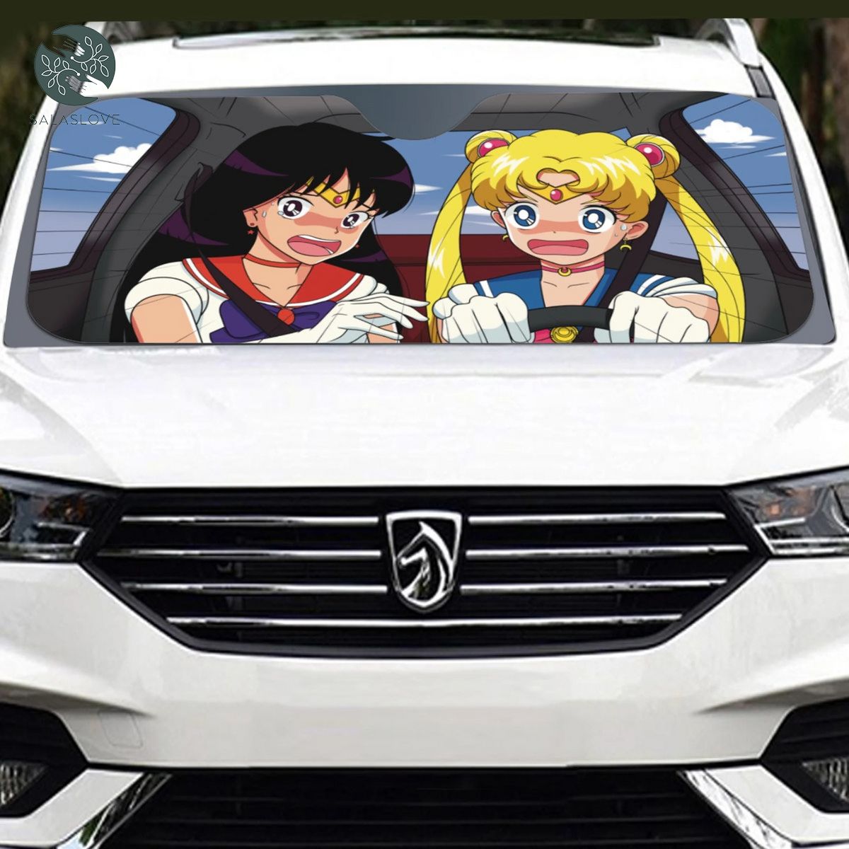 Sailor Moon and Sailor Mars Funny Auto Sunshade
