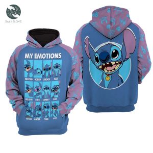 Stitch My Emotions Disney 3D Hoodie Cartoon Graphic Outfits