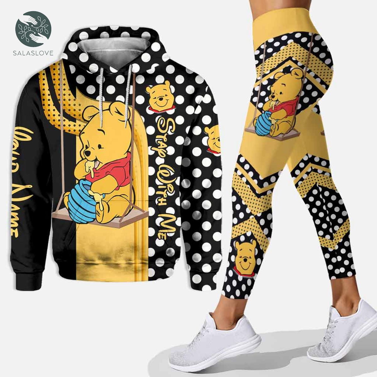 Winnie the pooh hoodie leggings for women kids