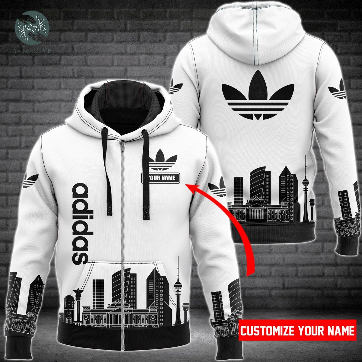 Adidas Customize Your Name Building Unisex Hoodie