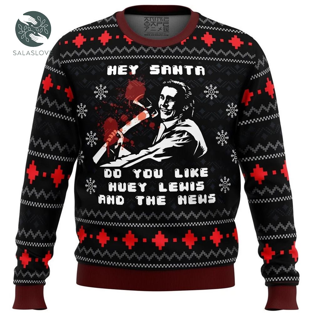 American Psych Hey Santa Do You Like Huey Lewis Sweater
