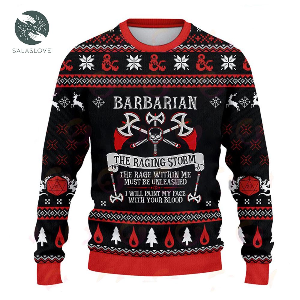  Barbarian The Raging Storm Ugly Christmas Sweater

