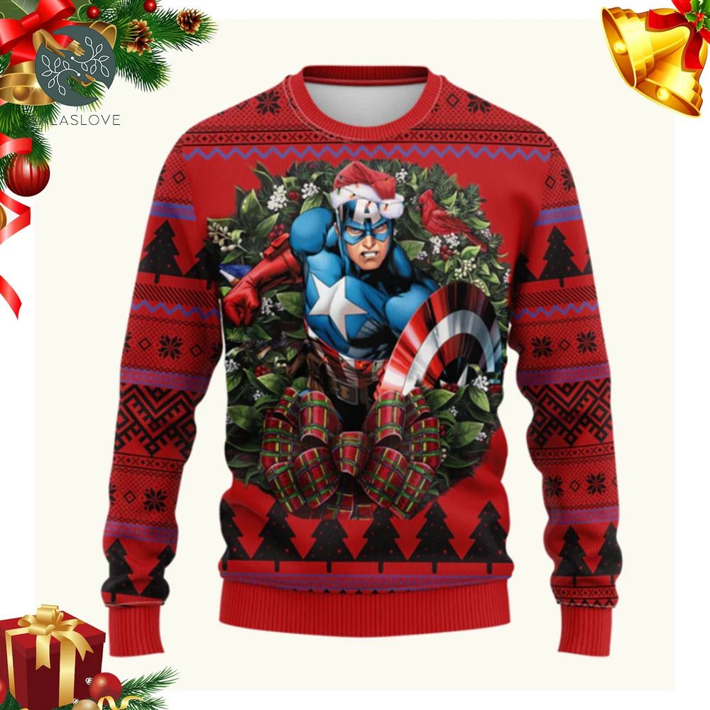 Captain America Noel Mc Ugly Christmas Sweater

