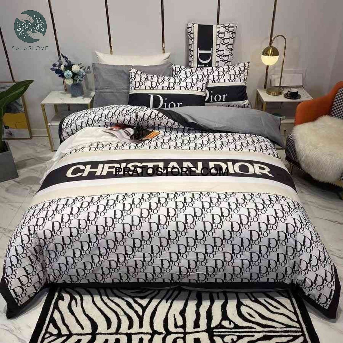 Christian Dior Luxury Brand 3D Bedding Set