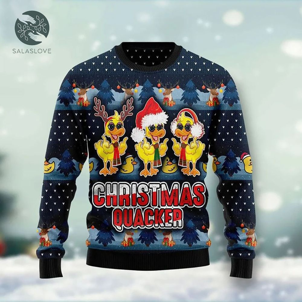 Christmas Duck Quacker Ugly Christmas Sweater

