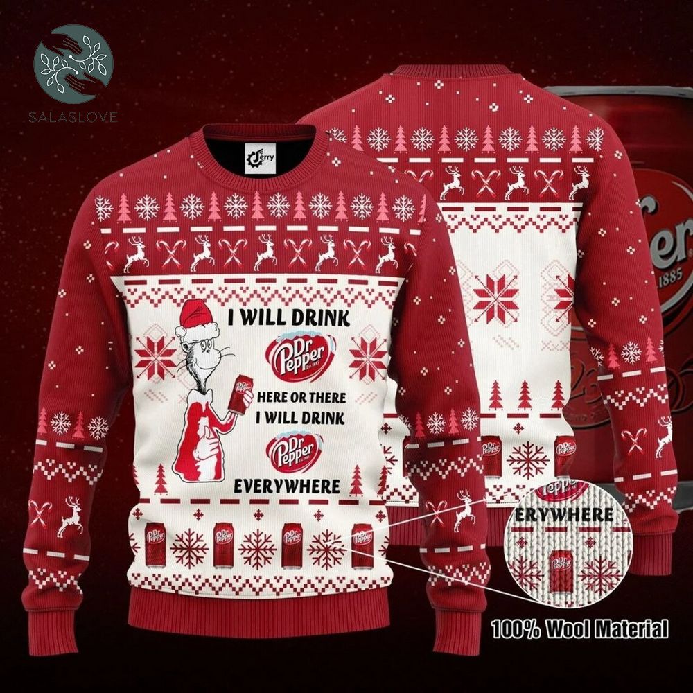 Dr. Seuss Will Drink Dr Pepper Ugly Sweater


