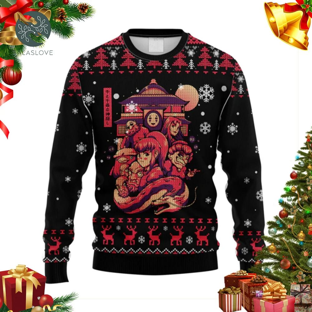 Ghibli Spirited Away Anime Ugly Christmas Sweater
