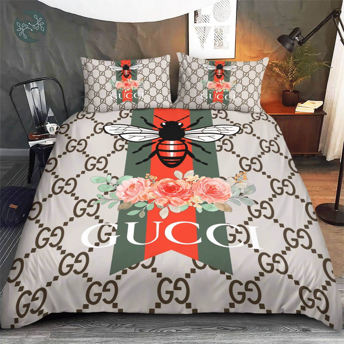 Gucci Bee and Flower Italian High-end Brand Bedding Sets
