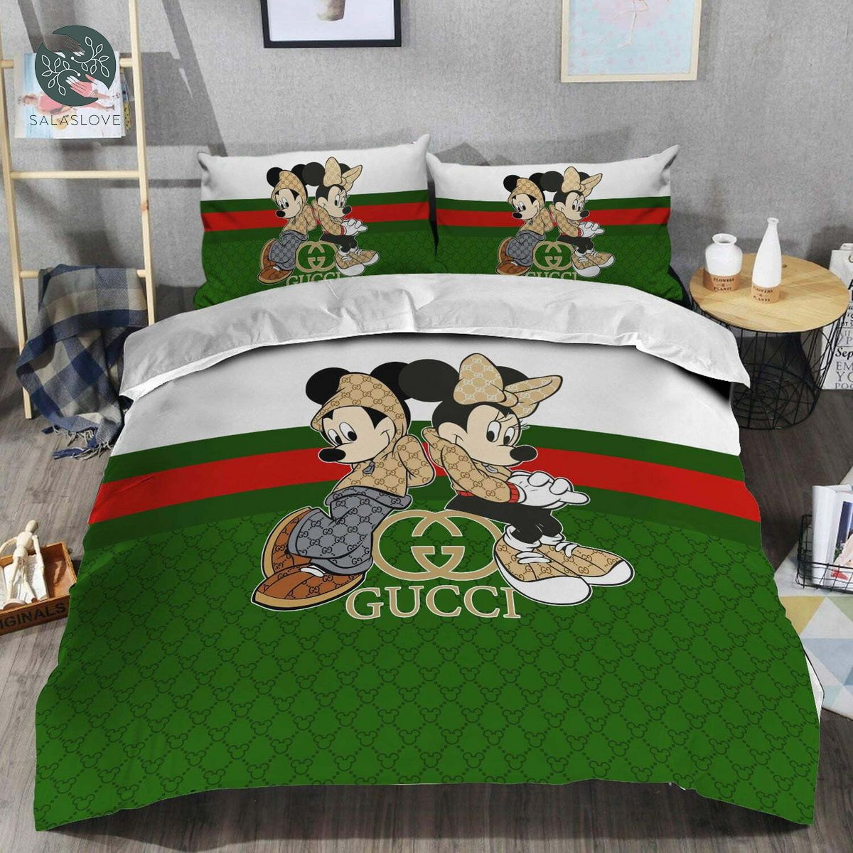 Gucci Mickey Mouse and Minnie Mouse Coupe Premium Bedding Set