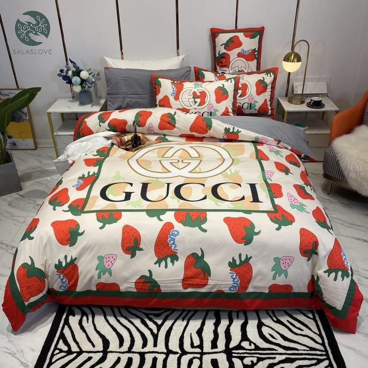 Gucci Strawberry Bedding Set For Winter
