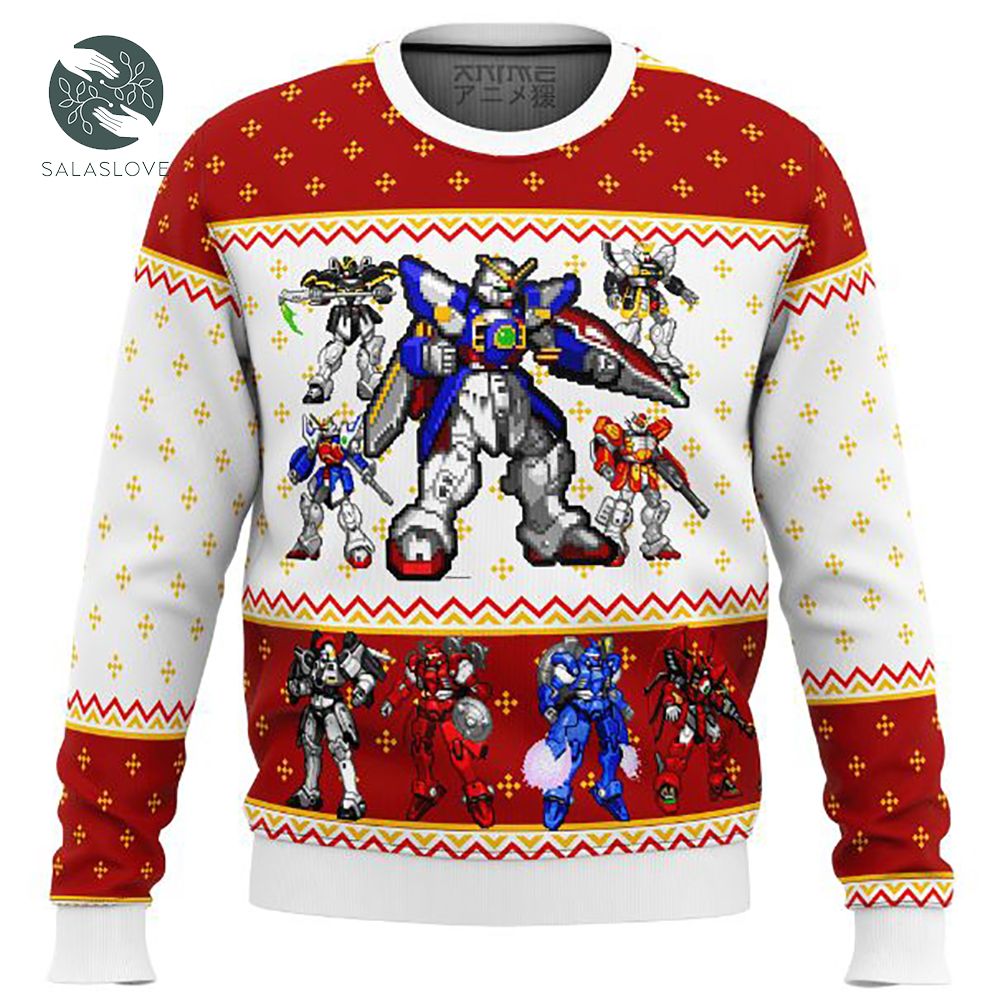 Gundam Wing Sprites Xmas Ugly Wool Sweater
