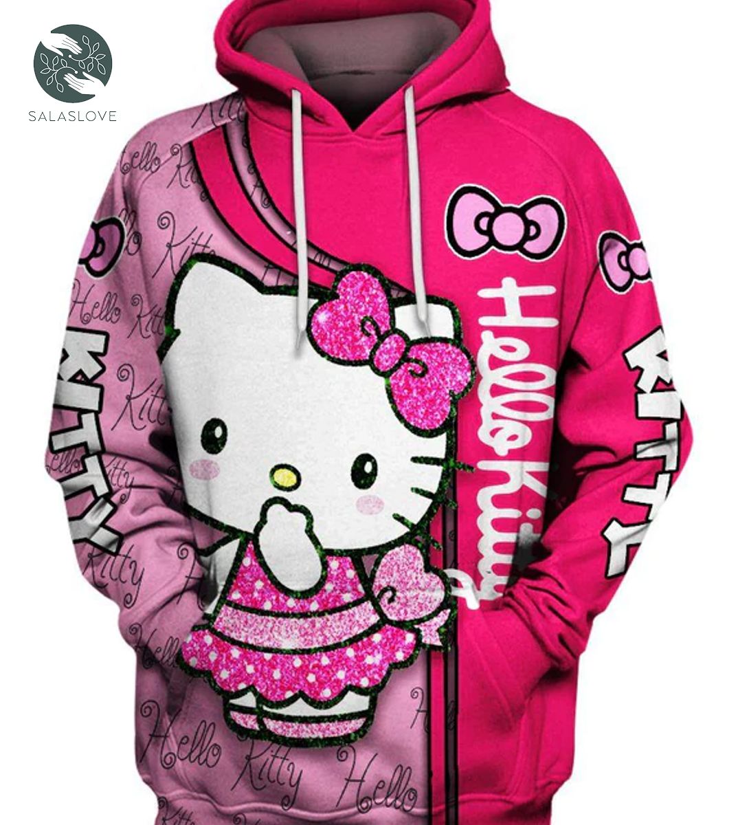 Hello Kitty Cartoon Pink 3D Hoodie