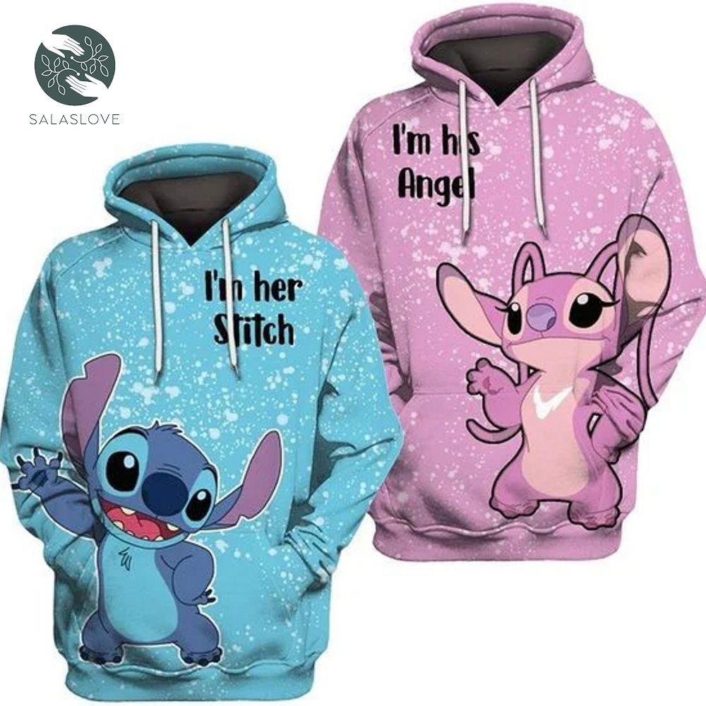 I'm Her Stitch I'm His Angel Couple 3DHoodie
