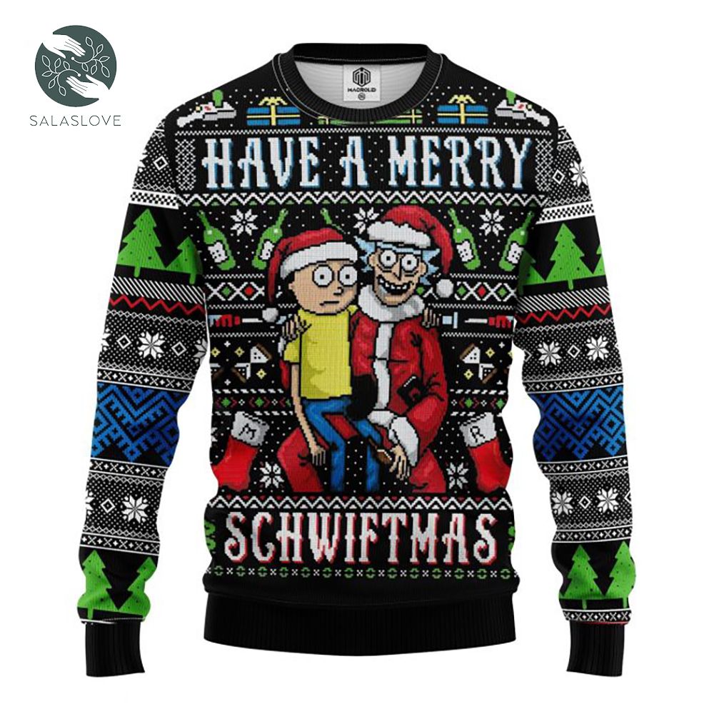 Merry Rick And Morty Ugly Christmas Sweater

