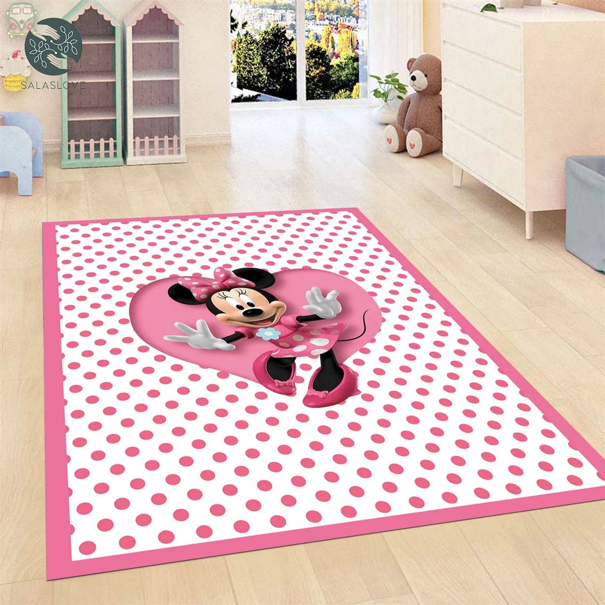 Mini Mouse  Pink Kids Room Rug Decor For Home