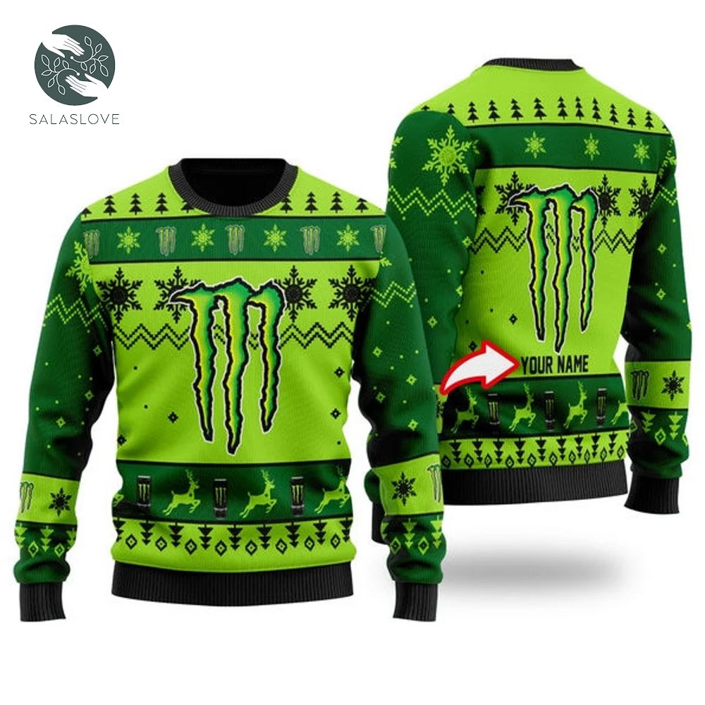 Monster Energys Custom Ugly Knitted Christmas Sweater
