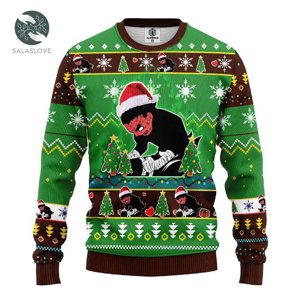  Naruto Anime Santa Rock Lee Xmas Christmas Sweater
