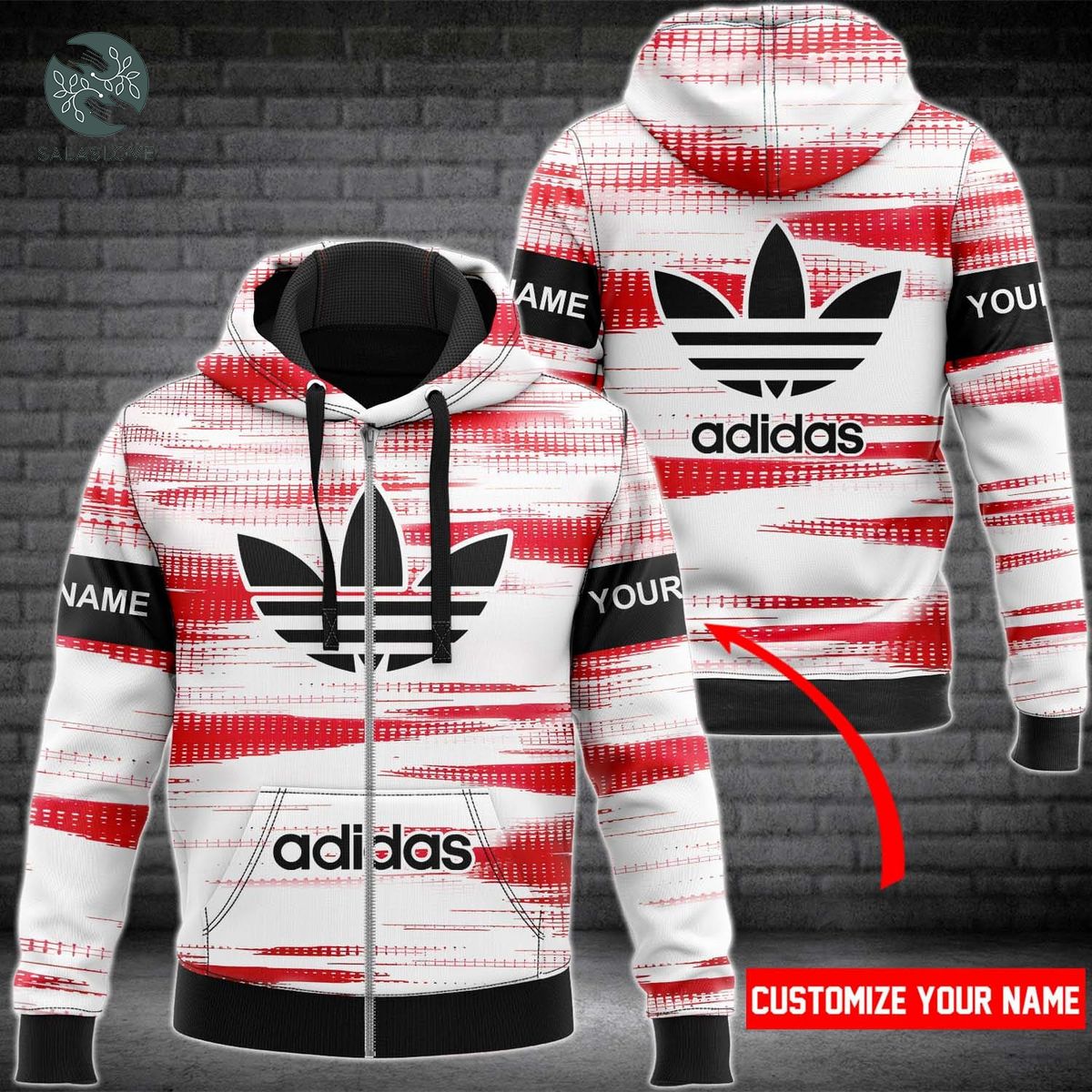 Personalized Adidas Red Unisex Hoodie