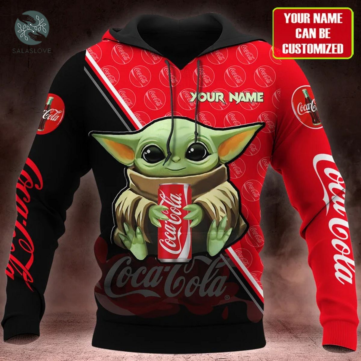Personalized Baby Yoda CocaCola Star Wars  All Over Printed Unisex Hoodie