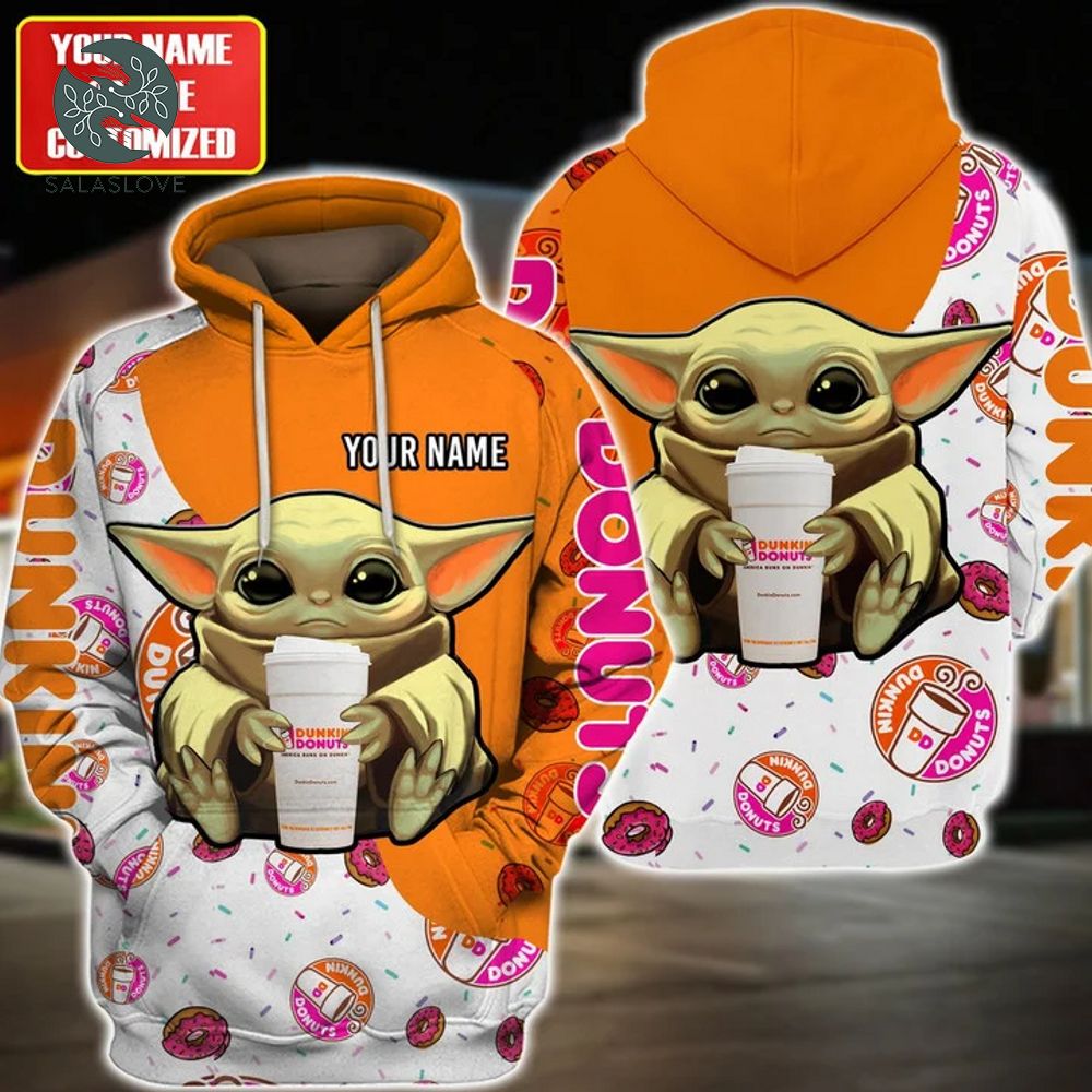 Personalized Baby Yoda Dunkin Donuts 3D Hoodie