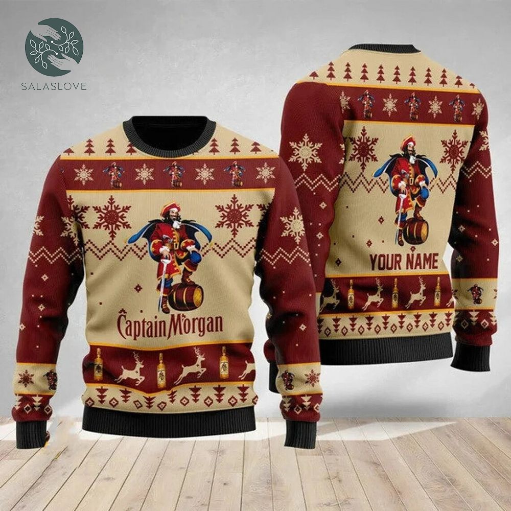 Personalized Christmas Captain Morgan Ugly Sweater
