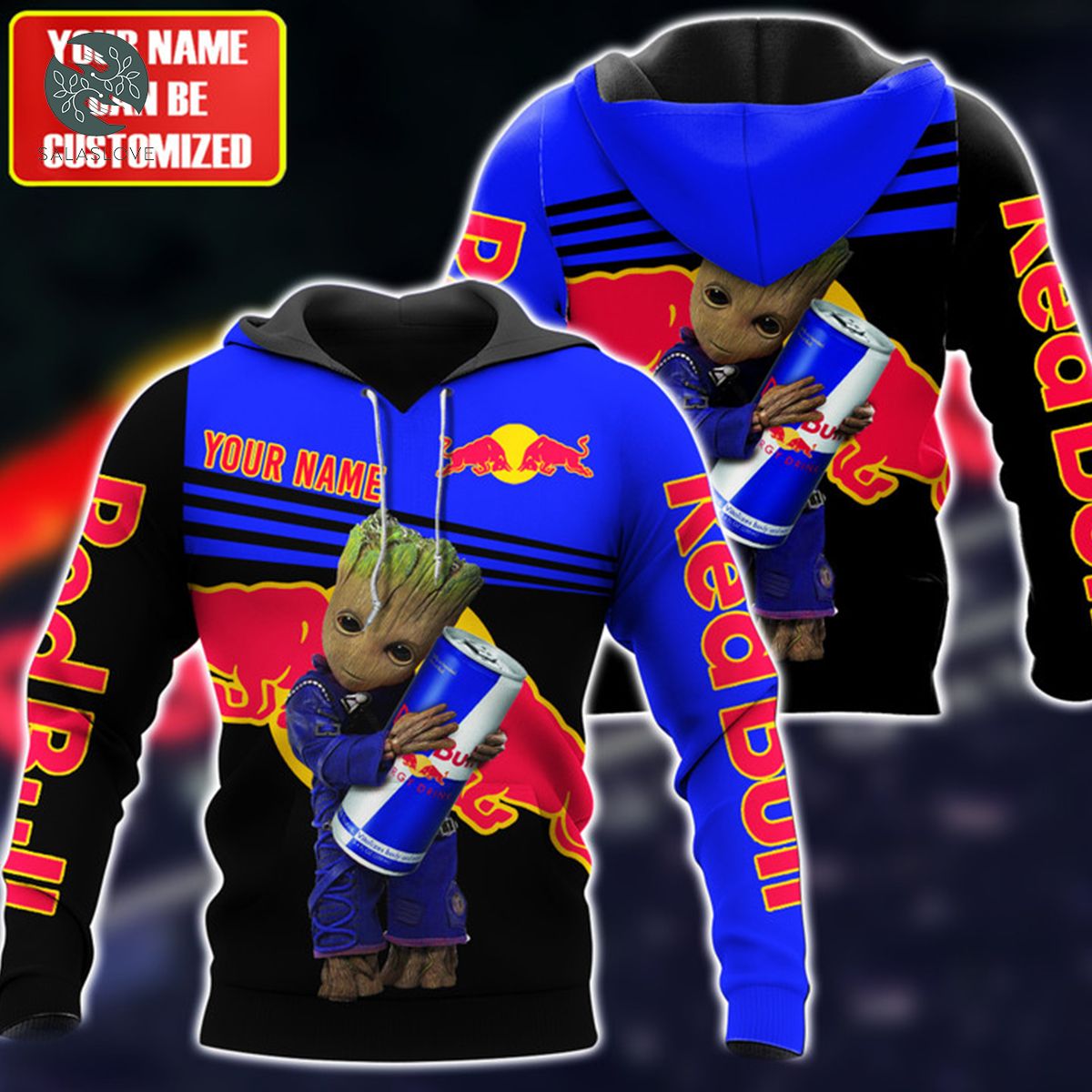 Personalized Groot Red Bull All Over Printed Unisex Hoodie