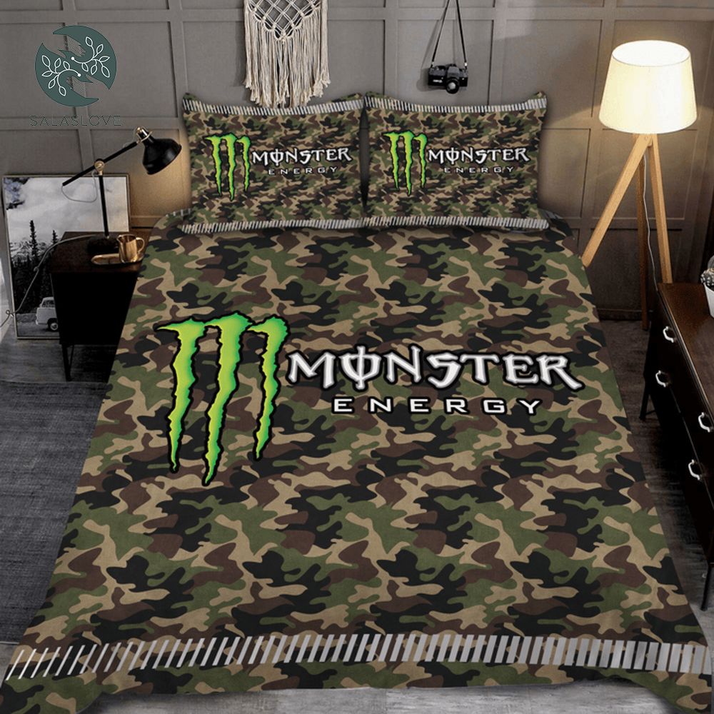 Personalized Monster Energy Camo All Over Printed Bedding Set