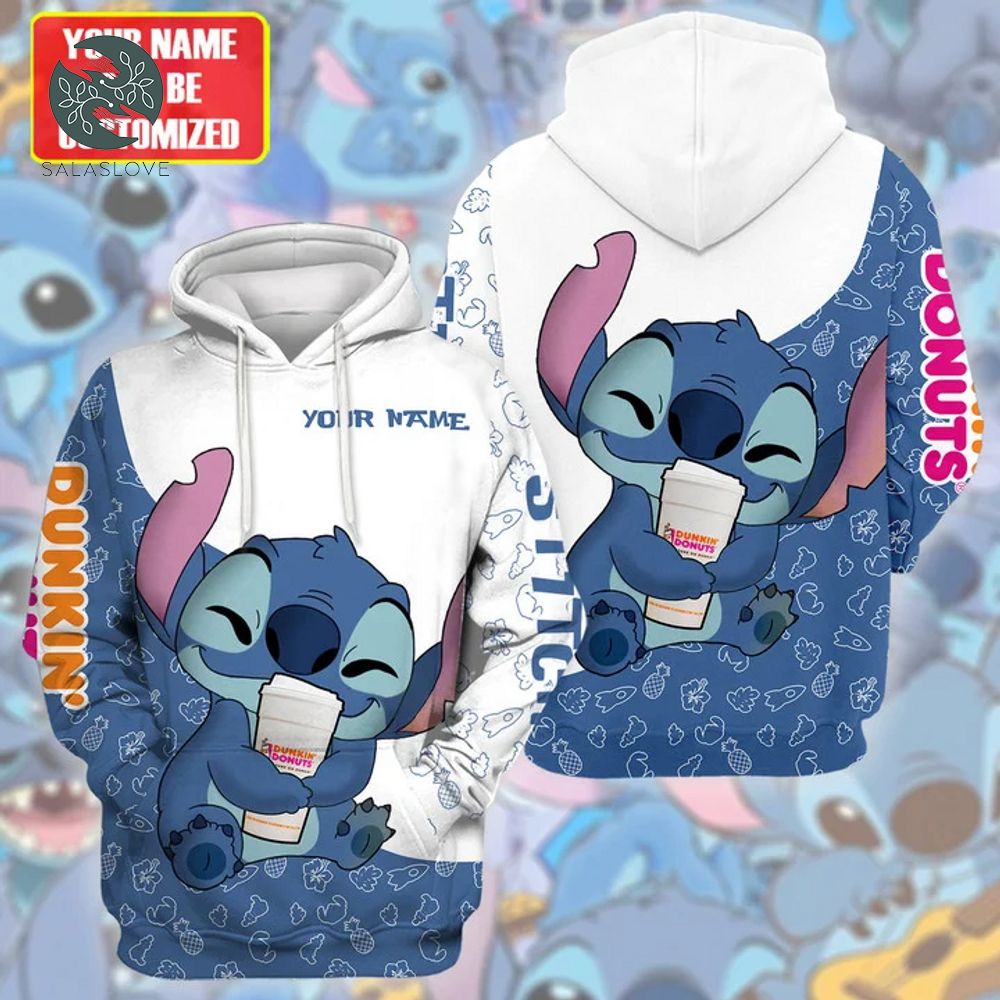 Personalized Stitch Dunkin Donuts 3D Unisex Hoodie