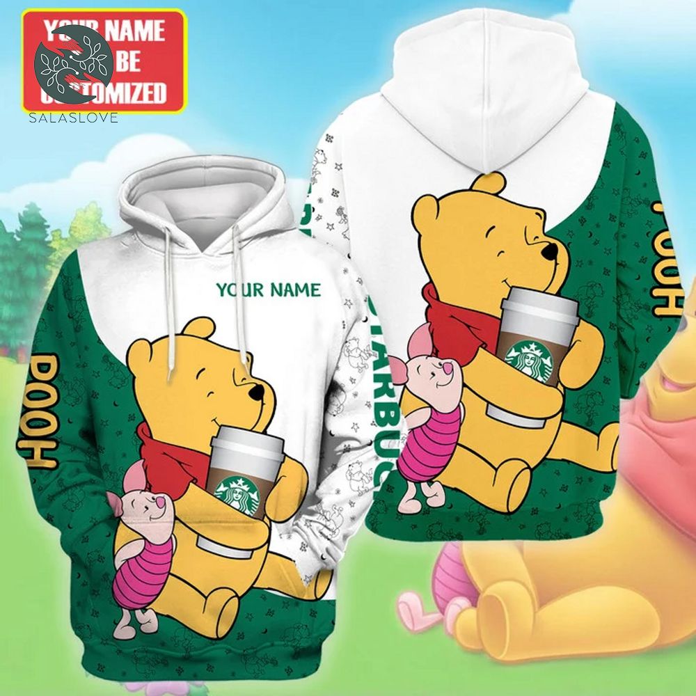 Personalized Winnie the Pooh and Starbucks Unisex Hoodie